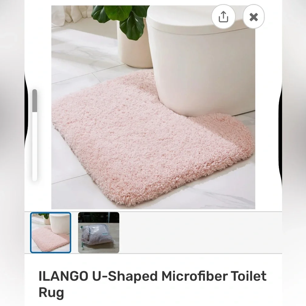ILANGO U Shaped Microfiber Rug for Toilet